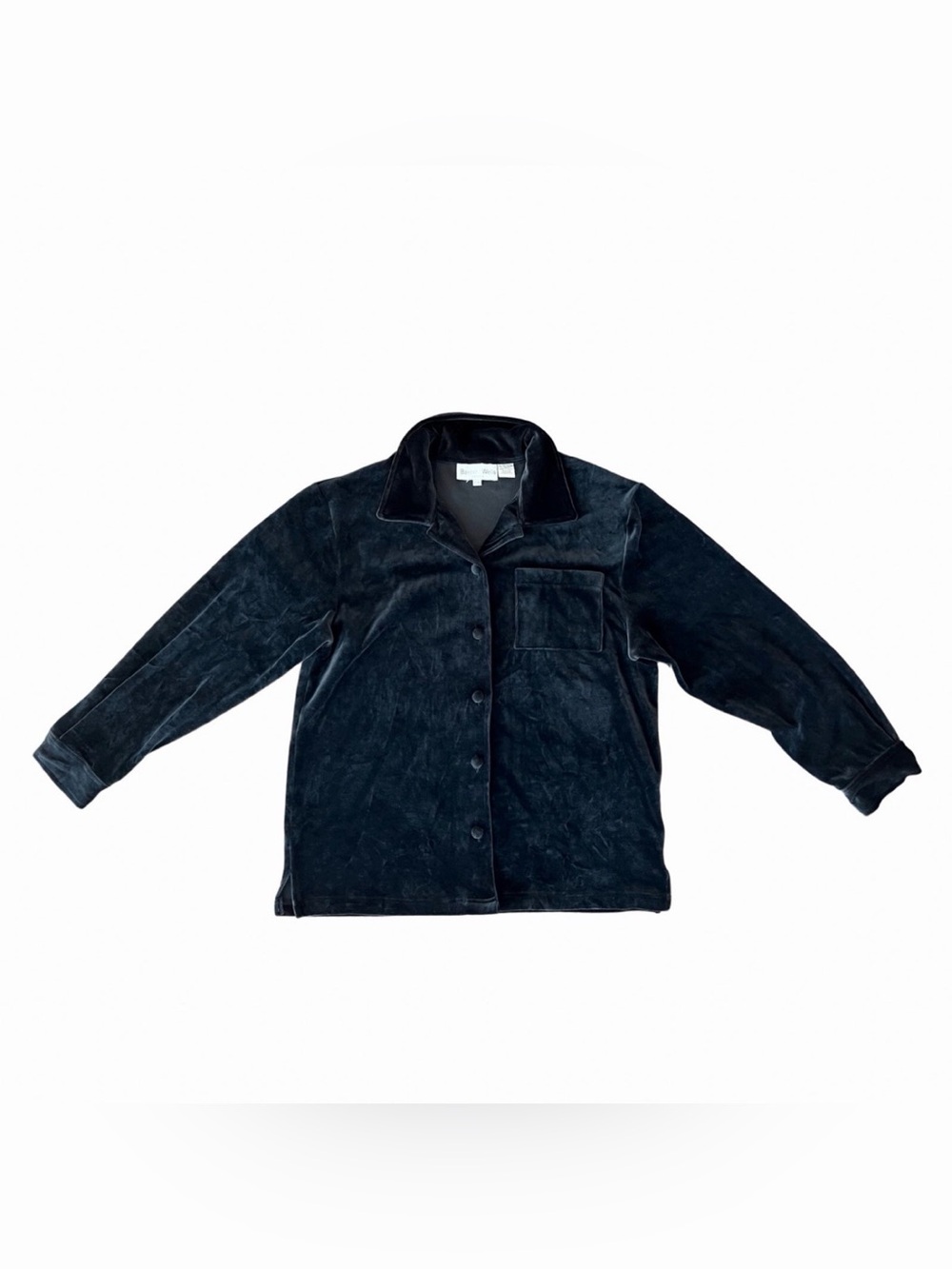 Classic Black Velvet Button-Front Jacket